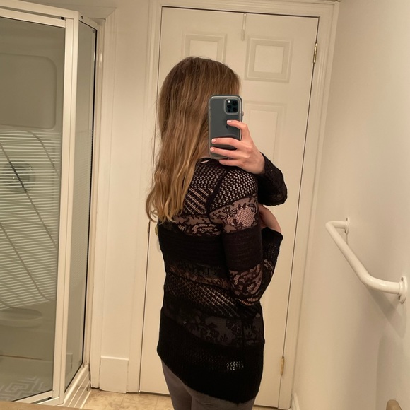 Topshop Black Lace Sweater - Picture 9 of 11